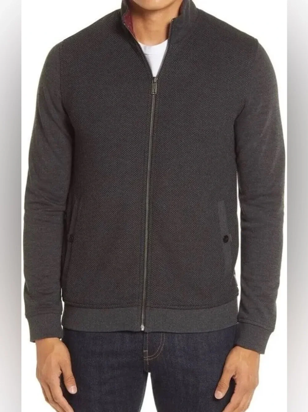 NEW Ted Baker London Bonfyre Knit Jacket Full Zip Lightweight Jacket Size Large